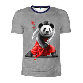 Мужская футболка 3D спортивная с принтом Master Panda в Курске, 100% полиэстер с улучшенными характеристиками | приталенный силуэт, круглая горловина, широкие плечи, сужается к линии бедра | ninja | panda | ниндзя | панда