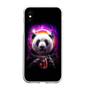 Чехол для iPhone XS Max матовый с принтом Panda Cosmonaut в Курске, Силикон | Область печати: задняя сторона чехла, без боковых панелей | bear | galaxy | panda | space | star | астронавт | галактика | звезда | космонавт | космос | медведь | панда