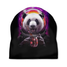 Шапка 3D с принтом Panda Cosmonaut в Курске, 100% полиэстер | универсальный размер, печать по всей поверхности изделия | bear | galaxy | panda | space | star | астронавт | галактика | звезда | космонавт | космос | медведь | панда