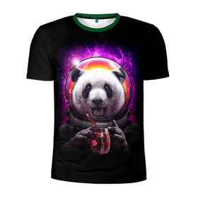 Мужская футболка 3D спортивная с принтом Panda Cosmonaut в Курске, 100% полиэстер с улучшенными характеристиками | приталенный силуэт, круглая горловина, широкие плечи, сужается к линии бедра | bear | galaxy | panda | space | star | астронавт | галактика | звезда | космонавт | космос | медведь | панда
