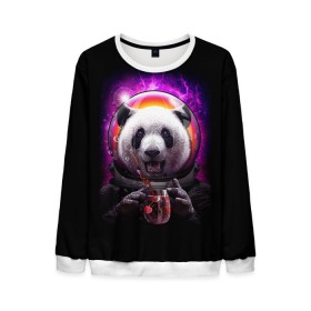 Мужской свитшот 3D с принтом Panda Cosmonaut в Курске, 100% полиэстер с мягким внутренним слоем | круглый вырез горловины, мягкая резинка на манжетах и поясе, свободная посадка по фигуре | Тематика изображения на принте: bear | galaxy | panda | space | star | астронавт | галактика | звезда | космонавт | космос | медведь | панда