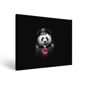 Холст прямоугольный с принтом Donut Panda в Курске, 100% ПВХ |  | Тематика изображения на принте: bear | donut | panda | police | коп | медведь | панда | пончик