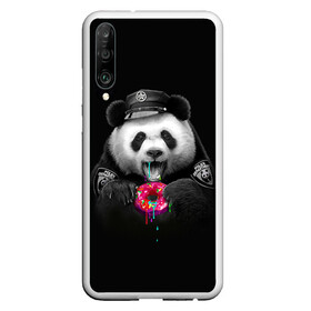 Чехол для Honor P30 с принтом Donut Panda в Курске, Силикон | Область печати: задняя сторона чехла, без боковых панелей | bear | donut | panda | police | коп | медведь | панда | пончик