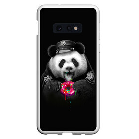 Чехол для Samsung S10E с принтом Donut Panda в Курске, Силикон | Область печати: задняя сторона чехла, без боковых панелей | bear | donut | panda | police | коп | медведь | панда | пончик