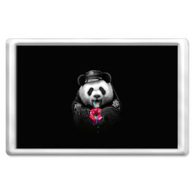 Магнит 45*70 с принтом Donut Panda в Курске, Пластик | Размер: 78*52 мм; Размер печати: 70*45 | Тематика изображения на принте: bear | donut | panda | police | коп | медведь | панда | пончик