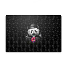 Пазл магнитный 126 элементов с принтом Donut Panda в Курске, полимерный материал с магнитным слоем | 126 деталей, размер изделия —  180*270 мм | bear | donut | panda | police | коп | медведь | панда | пончик