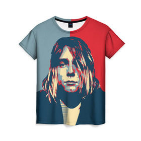 Женская футболка 3D с принтом Kurt Cobain в Курске, 100% полиэфир ( синтетическое хлопкоподобное полотно) | прямой крой, круглый вырез горловины, длина до линии бедер | curt | hope | kobain | nirvana | кобейн | курт | нирвана