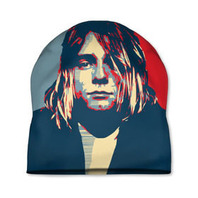 Шапка 3D с принтом Kurt Cobain в Курске, 100% полиэстер | универсальный размер, печать по всей поверхности изделия | Тематика изображения на принте: curt | hope | kobain | nirvana | кобейн | курт | нирвана
