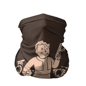 Бандана-труба 3D с принтом Волт-бой с оружием Fallout 4 в Курске, 100% полиэстер, ткань с особыми свойствами — Activecool | плотность 150‒180 г/м2; хорошо тянется, но сохраняет форму | 111 | dweller | fallout | убежище | фаллаут