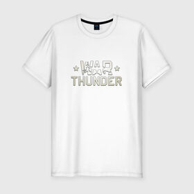 Мужская футболка премиум с принтом War Thunder Logo в Курске, 92% хлопок, 8% лайкра | приталенный силуэт, круглый вырез ворота, длина до линии бедра, короткий рукав | logo | war | war thunder | war thunder logo