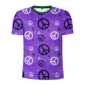 Мужская футболка 3D спортивная с принтом Peace в Курске, 100% полиэстер с улучшенными характеристиками | приталенный силуэт, круглая горловина, широкие плечи, сужается к линии бедра | abstract | hippie | hipster | swag | tie dye | абстракция | свэг | текстура | хиппи | хипстер