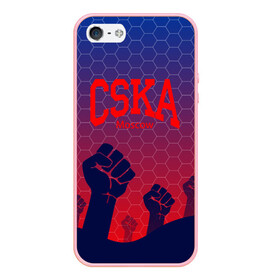 Чехол для iPhone 5/5S матовый с принтом CSKA Msk в Курске, Силикон | Область печати: задняя сторона чехла, без боковых панелей | moscow | москва | цска