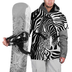 Накидка на куртку 3D с принтом Зебра в Курске, 100% полиэстер |  | дикое | животное | зебра | камуфляж | лошадь | маскировка | полосы | текстура | фон | черно белые