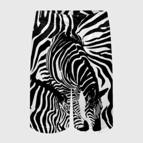 Детские спортивные шорты 3D с принтом Зебра в Курске,  100% полиэстер
 | пояс оформлен широкой мягкой резинкой, ткань тянется
 | дикое | животное | зебра | камуфляж | лошадь | маскировка | полосы | текстура | фон | черно белые