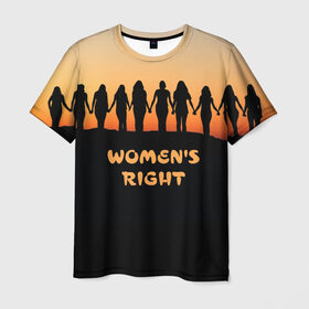 Мужская футболка 3D с принтом Женщины правы в Курске, 100% полиэфир | прямой крой, круглый вырез горловины, длина до линии бедер | восход | девушка | женщина | закат | лучшие | пафосные | прикольные надписи | самые | силуэт