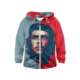 Детская ветровка 3D с принтом Che Guevara в Курске, 100% полиэстер | подол и капюшон оформлены резинкой с фиксаторами, по бокам два кармана без застежек, один потайной карман на груди | Тематика изображения на принте: че гевара