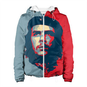 Женская куртка 3D с принтом Che Guevara в Курске, ткань верха — 100% полиэстер, подклад — флис | прямой крой, подол и капюшон оформлены резинкой с фиксаторами, два кармана без застежек по бокам, один большой потайной карман на груди. Карман на груди застегивается на липучку | че гевара
