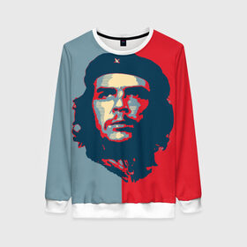 Женский свитшот 3D с принтом Che Guevara в Курске, 100% полиэстер с мягким внутренним слоем | круглый вырез горловины, мягкая резинка на манжетах и поясе, свободная посадка по фигуре | че гевара