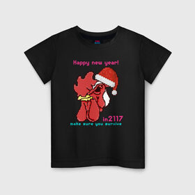 Детская футболка хлопок с принтом Желаю тебе выжить в 2017 в Курске, 100% хлопок | круглый вырез горловины, полуприлегающий силуэт, длина до линии бедер | hotline miami