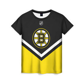 Женская футболка 3D с принтом Boston Bruins в Курске, 100% полиэфир ( синтетическое хлопкоподобное полотно) | прямой крой, круглый вырез горловины, длина до линии бедер | america | canada | hockey | nhl | usa | америка | бостон | брюинз | канада | лед | нхл | сша | хоккей