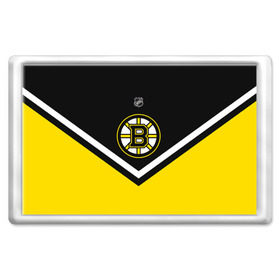 Магнит 45*70 с принтом Boston Bruins в Курске, Пластик | Размер: 78*52 мм; Размер печати: 70*45 | america | canada | hockey | nhl | usa | америка | бостон | брюинз | канада | лед | нхл | сша | хоккей