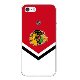 Чехол для iPhone 5/5S матовый с принтом Chicago Blackhawks в Курске, Силикон | Область печати: задняя сторона чехла, без боковых панелей | america | canada | hockey | nhl | usa | америка | блэкхокс | канада | лед | нхл | сша | хоккей | чикаго