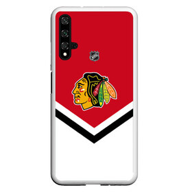 Чехол для Honor 20 с принтом Chicago Blackhawks в Курске, Силикон | Область печати: задняя сторона чехла, без боковых панелей | america | canada | hockey | nhl | usa | америка | блэкхокс | канада | лед | нхл | сша | хоккей | чикаго