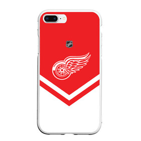 Чехол для iPhone 7Plus/8 Plus матовый с принтом Detroit Red Wings в Курске, Силикон | Область печати: задняя сторона чехла, без боковых панелей | america | canada | hockey | nhl | usa | америка | детройт | канада | лед | нхл | ред | сша | уингз | хоккей