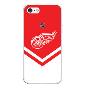 Чехол для iPhone 5/5S матовый с принтом Detroit Red Wings в Курске, Силикон | Область печати: задняя сторона чехла, без боковых панелей | america | canada | hockey | nhl | usa | америка | детройт | канада | лед | нхл | ред | сша | уингз | хоккей