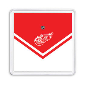 Магнит 55*55 с принтом Detroit Red Wings в Курске, Пластик | Размер: 65*65 мм; Размер печати: 55*55 мм | america | canada | hockey | nhl | usa | америка | детройт | канада | лед | нхл | ред | сша | уингз | хоккей