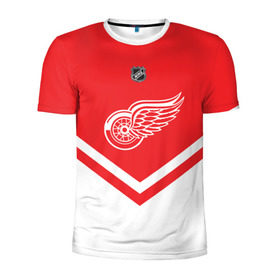 Мужская футболка 3D спортивная с принтом Detroit Red Wings в Курске, 100% полиэстер с улучшенными характеристиками | приталенный силуэт, круглая горловина, широкие плечи, сужается к линии бедра | america | canada | hockey | nhl | usa | америка | детройт | канада | лед | нхл | ред | сша | уингз | хоккей