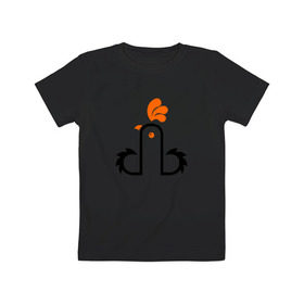 Детская футболка хлопок с принтом Петух в Курске, 100% хлопок | круглый вырез горловины, полуприлегающий силуэт, длина до линии бедер | китай | петух | россия