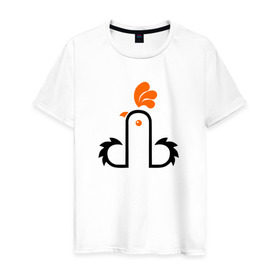 Мужская футболка хлопок с принтом Петух в Курске, 100% хлопок | прямой крой, круглый вырез горловины, длина до линии бедер, слегка спущенное плечо. | китай | петух | россия