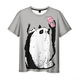 Мужская футболка 3D с принтом panda в Курске, 100% полиэфир | прямой крой, круглый вырез горловины, длина до линии бедер | dd | drop dead | dropdead | panda