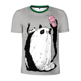 Мужская футболка 3D спортивная с принтом panda в Курске, 100% полиэстер с улучшенными характеристиками | приталенный силуэт, круглая горловина, широкие плечи, сужается к линии бедра | Тематика изображения на принте: dd | drop dead | dropdead | panda