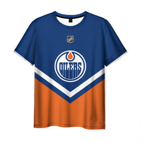 Мужская футболка 3D с принтом Edmonton Oilers в Курске, 100% полиэфир | прямой крой, круглый вырез горловины, длина до линии бедер | Тематика изображения на принте: america | canada | hockey | nhl | usa | америка | детройт | канада | лед | нхл | ойлерз | сша | хоккей | эдмонтон