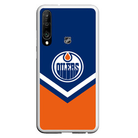 Чехол для Honor P30 с принтом Edmonton Oilers в Курске, Силикон | Область печати: задняя сторона чехла, без боковых панелей | Тематика изображения на принте: america | canada | hockey | nhl | usa | америка | детройт | канада | лед | нхл | ойлерз | сша | хоккей | эдмонтон