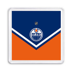 Магнит 55*55 с принтом Edmonton Oilers в Курске, Пластик | Размер: 65*65 мм; Размер печати: 55*55 мм | america | canada | hockey | nhl | usa | америка | детройт | канада | лед | нхл | ойлерз | сша | хоккей | эдмонтон