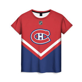 Женская футболка 3D с принтом Montreal Canadiens в Курске, 100% полиэфир ( синтетическое хлопкоподобное полотно) | прямой крой, круглый вырез горловины, длина до линии бедер | Тематика изображения на принте: america | canada | hockey | nhl | usa | америка | канада | канадиенс | лед | монреаль | нхл | сша | хоккей