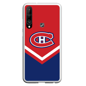 Чехол для Honor P30 с принтом Montreal Canadiens в Курске, Силикон | Область печати: задняя сторона чехла, без боковых панелей | america | canada | hockey | nhl | usa | америка | канада | канадиенс | лед | монреаль | нхл | сша | хоккей