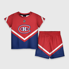 Детский костюм с шортами 3D с принтом Montreal Canadiens в Курске,  |  | america | canada | hockey | nhl | usa | америка | канада | канадиенс | лед | монреаль | нхл | сша | хоккей