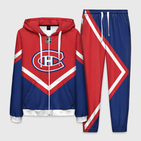 Мужской костюм 3D с принтом Montreal Canadiens в Курске, 100% полиэстер | Манжеты и пояс оформлены тканевой резинкой, двухслойный капюшон со шнурком для регулировки, карманы спереди | america | canada | hockey | nhl | usa | америка | канада | канадиенс | лед | монреаль | нхл | сша | хоккей