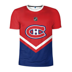 Мужская футболка 3D спортивная с принтом Montreal Canadiens в Курске, 100% полиэстер с улучшенными характеристиками | приталенный силуэт, круглая горловина, широкие плечи, сужается к линии бедра | america | canada | hockey | nhl | usa | америка | канада | канадиенс | лед | монреаль | нхл | сша | хоккей