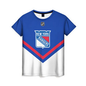 Женская футболка 3D с принтом New York Rangers в Курске, 100% полиэфир ( синтетическое хлопкоподобное полотно) | прямой крой, круглый вырез горловины, длина до линии бедер | america | canada | hockey | nhl | usa | америка | канада | лед | нхл | нью йорк | рейнджерс | сша | хоккей