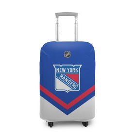 Чехол для чемодана 3D с принтом New York Rangers в Курске, 86% полиэфир, 14% спандекс | двустороннее нанесение принта, прорези для ручек и колес | america | canada | hockey | nhl | usa | америка | канада | лед | нхл | нью йорк | рейнджерс | сша | хоккей