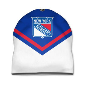 Шапка 3D с принтом New York Rangers в Курске, 100% полиэстер | универсальный размер, печать по всей поверхности изделия | Тематика изображения на принте: america | canada | hockey | nhl | usa | америка | канада | лед | нхл | нью йорк | рейнджерс | сша | хоккей