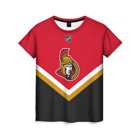 Женская футболка 3D с принтом Ottawa Senators в Курске, 100% полиэфир ( синтетическое хлопкоподобное полотно) | прямой крой, круглый вырез горловины, длина до линии бедер | america | canada | hockey | nhl | usa | америка | канада | лед | нхл | оттава | сенаторз | сша | хоккей