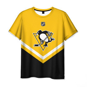 Мужская футболка 3D с принтом Pittsburgh Penguins в Курске, 100% полиэфир | прямой крой, круглый вырез горловины, длина до линии бедер | america | canada | hockey | nhl | usa | америка | канада | лед | нхл | пингвинз | питтсбург | сша | хоккей