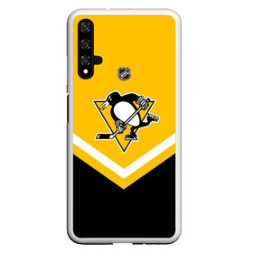 Чехол для Honor 20 с принтом Pittsburgh Penguins в Курске, Силикон | Область печати: задняя сторона чехла, без боковых панелей | america | canada | hockey | nhl | usa | америка | канада | лед | нхл | пингвинз | питтсбург | сша | хоккей