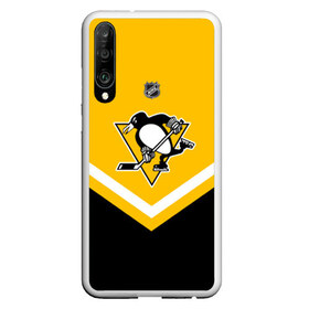 Чехол для Honor P30 с принтом Pittsburgh Penguins в Курске, Силикон | Область печати: задняя сторона чехла, без боковых панелей | america | canada | hockey | nhl | usa | америка | канада | лед | нхл | пингвинз | питтсбург | сша | хоккей